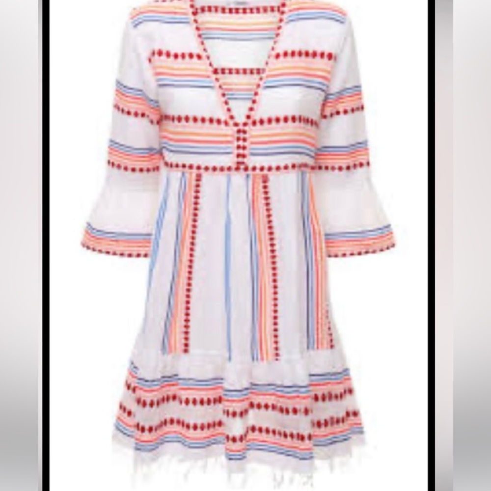 Lemlem Hiwot Flutter Striped Mini Dress in Multicolor